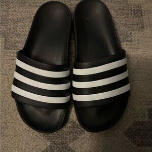 Classic Adidas Black and White Slide Sandals